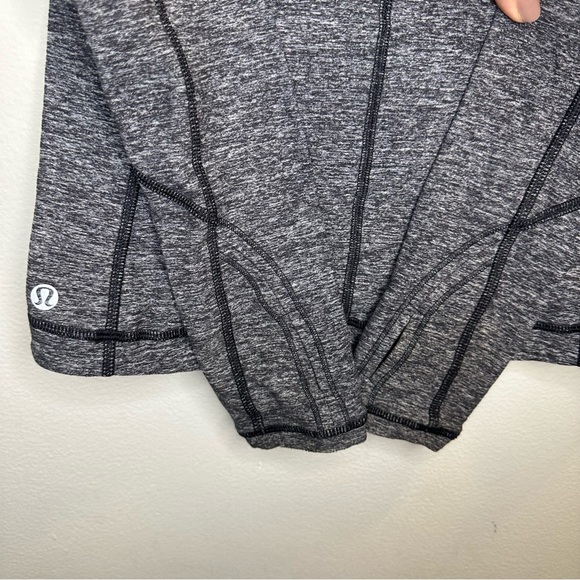Lululemon Star Runner Women Activewear Top 4 Gray Zipped Pocket Long Sleeve Tee - Picture 5 of 6